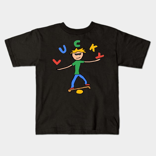 Lucky Juggler Kids T-Shirt by Mark Ewbie